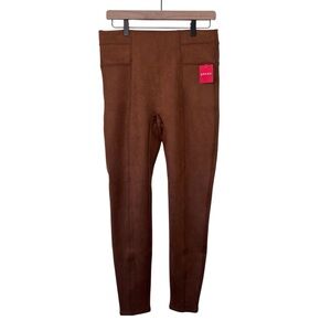 Spanx faux suede brown dress leggings